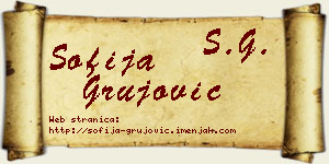 Sofija Grujović vizit kartica
